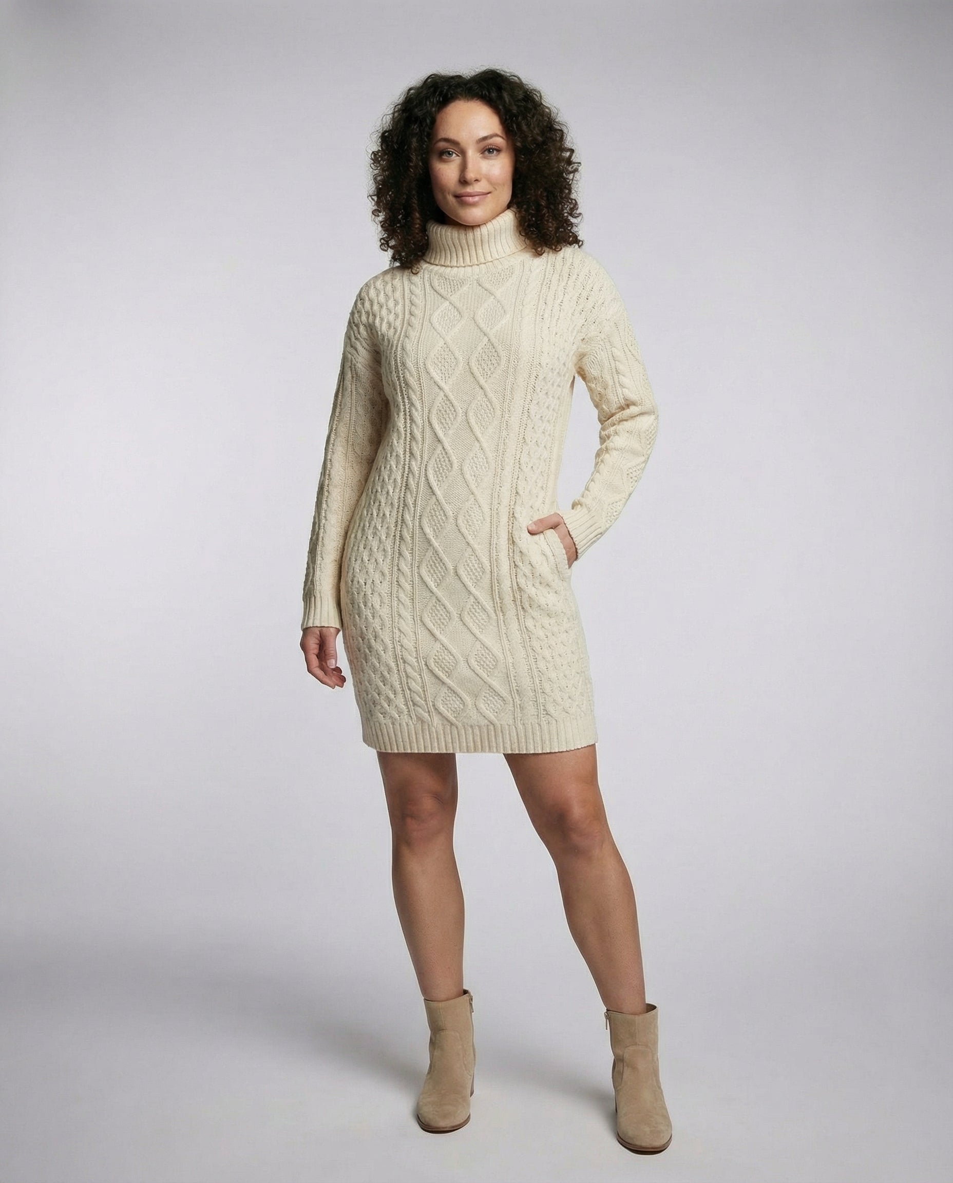 Beige Soft Knit Midi Dress-mainz-mode20240920-Calm Wears-Beige-S-Calm Wears