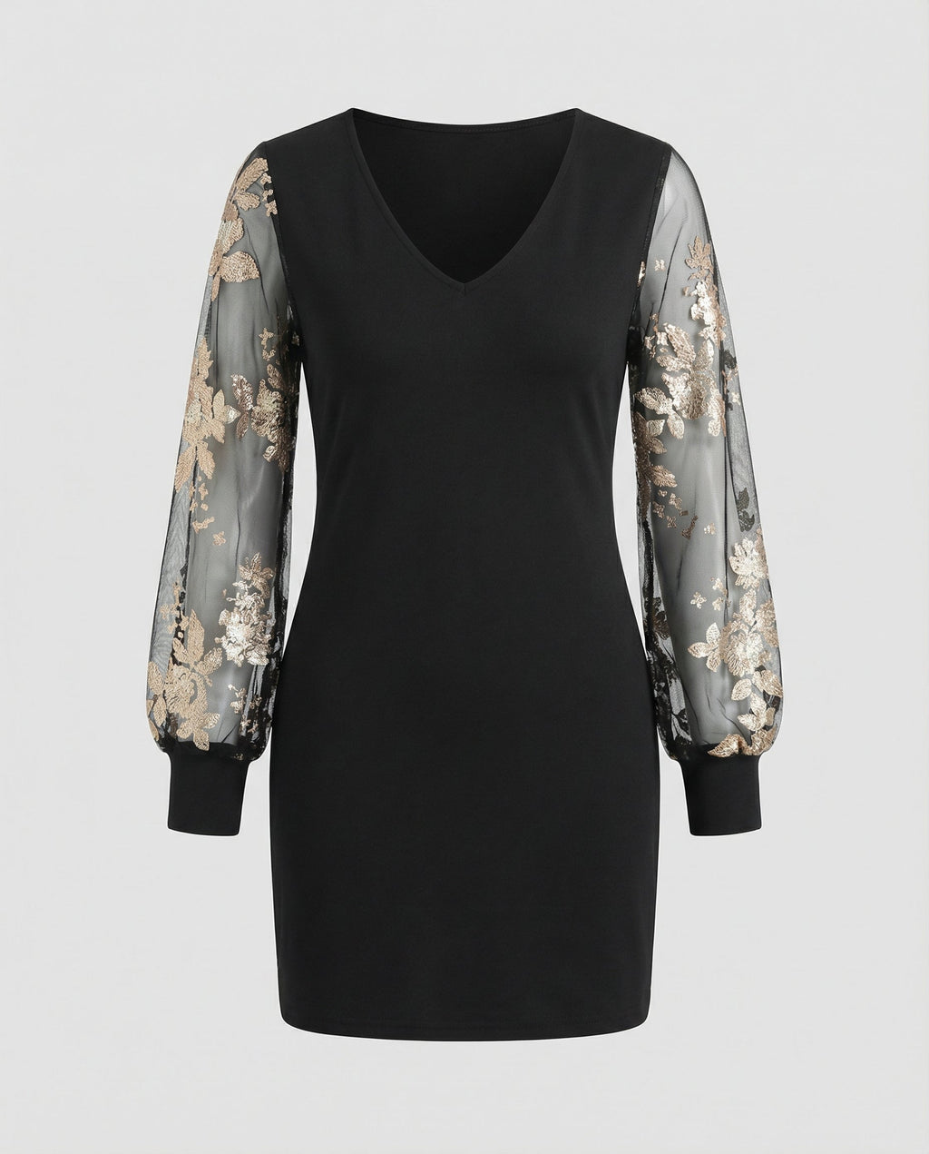 Black Flower Mesh Midi Dress-lavorea20240923-Calm Wears-Black-S-Calm Wears