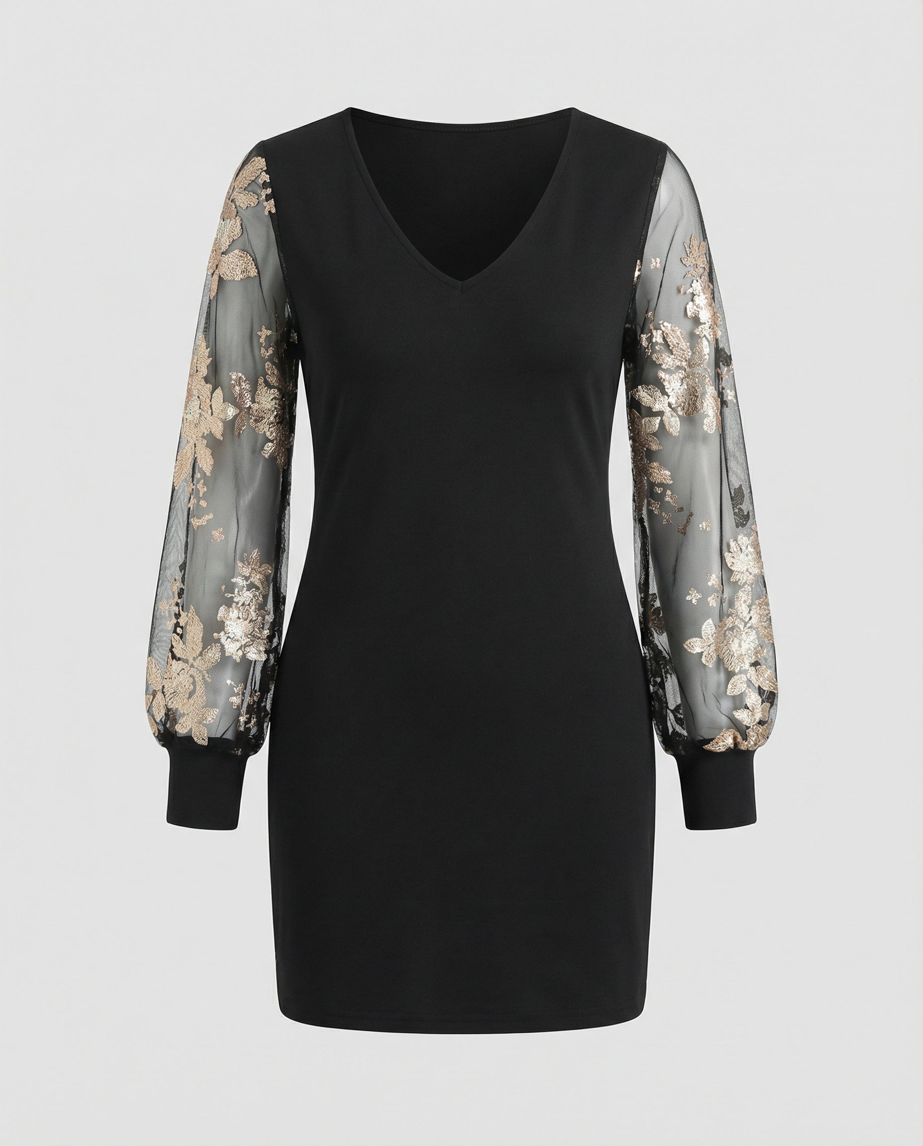Black Flower Mesh Midi Dress-lavorea20240923-Calm Wears-Black-S-Calm Wears