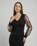 Black Flower Mesh Midi Dress-lavorea20240923-Calm Wears-Black-S-Calm Wears