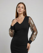 Black Flower Mesh Midi Dress-lavorea20240923-Calm Wears-Black-S-Calm Wears