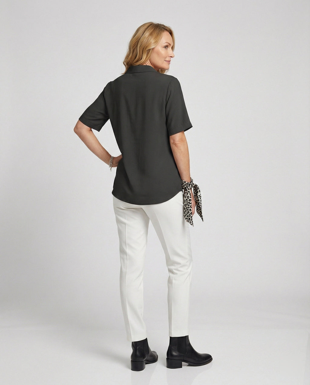 Blouse top women with V-neck-https://detail.1688.com/offer/1006231082802.html-Calm Wears-Black-S-Calm Wears