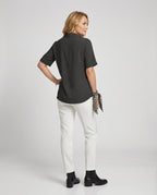 Blouse top women with V-neck-https://detail.1688.com/offer/1006231082802.html-Calm Wears-Black-S-Calm Wears