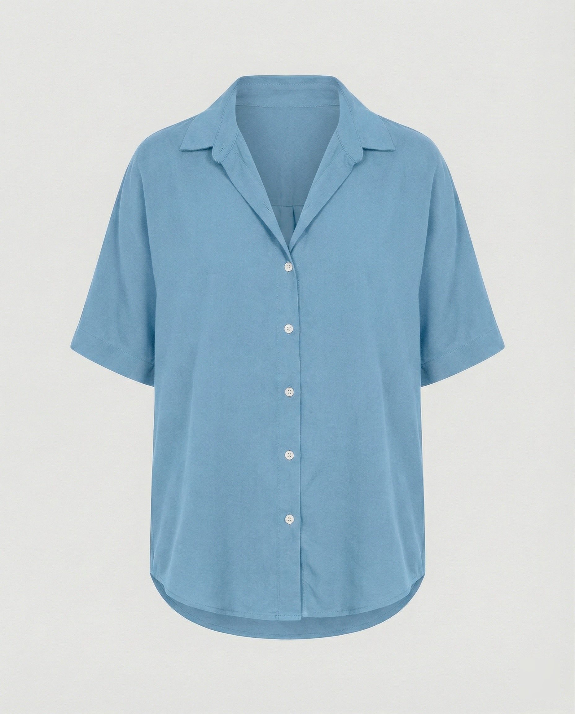 Blouse top women with V-neck-https://detail.1688.com/offer/1006231082802.html-Calm Wears-Blue-S-Calm Wears