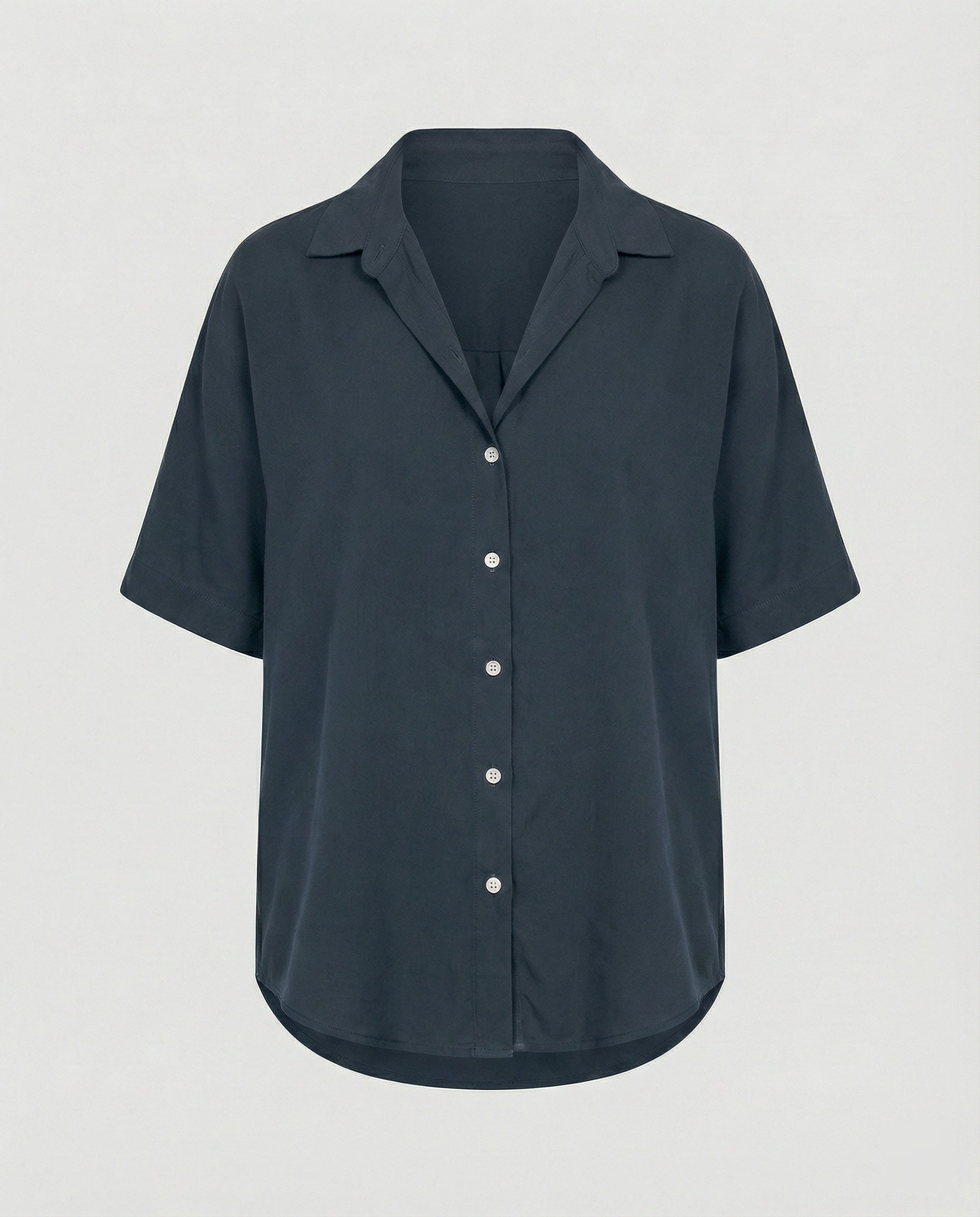 Blouse top women with V-neck-https://detail.1688.com/offer/1006231082802.html-Calm Wears-Navy Blue-S-Calm Wears