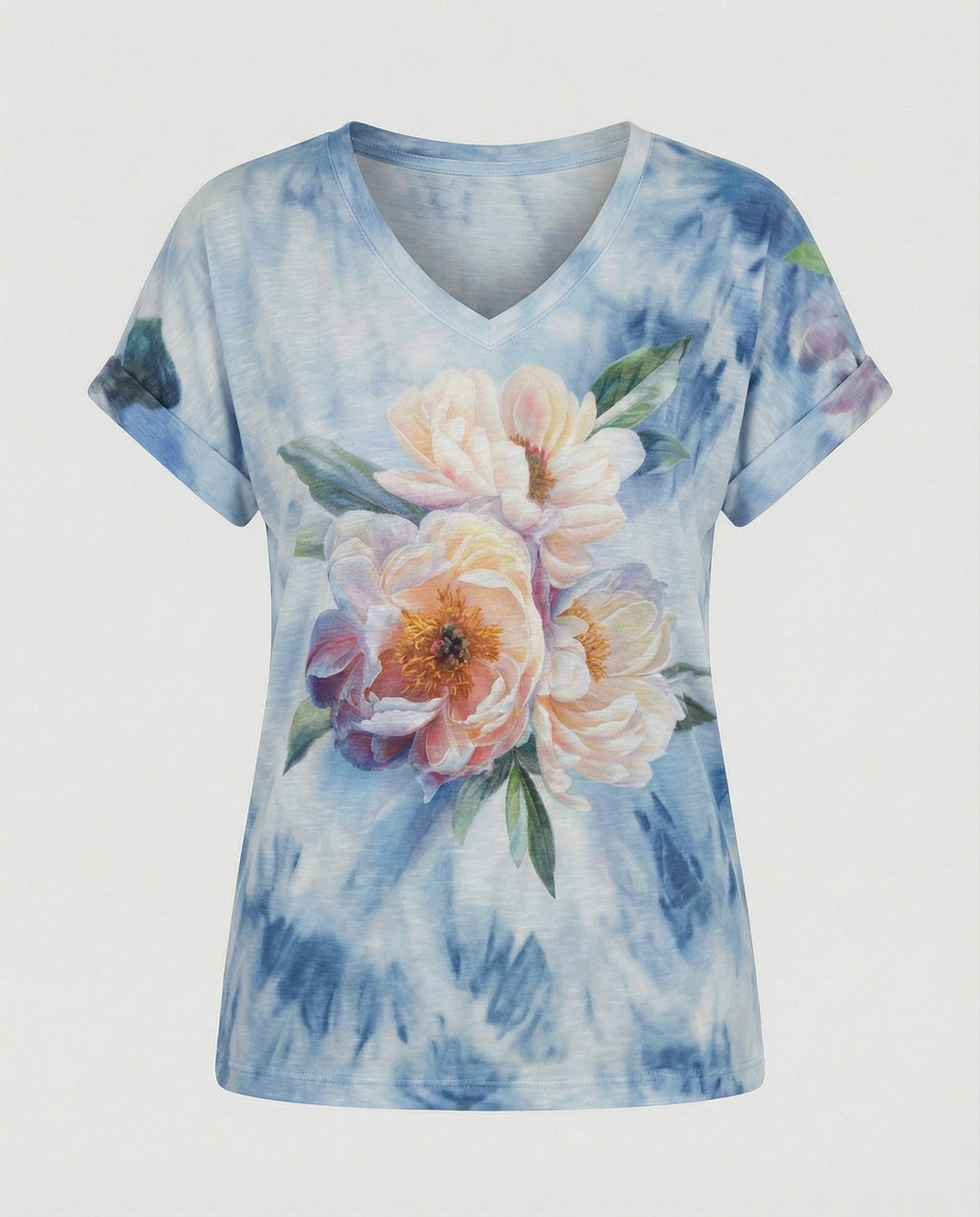 Blouses Tunic V-Neck Women Floral-https://detail.1688.com/offer/951765583141.html-Calm Wears-Gray-S-Calm Wears