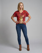 Blouses Tunic V-Neck Women Floral-https://detail.1688.com/offer/951765583141.html-Calm Wears-Gray-S-Calm Wears