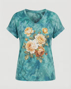 Blouses Tunic V-Neck Women Floral-https://detail.1688.com/offer/951765583141.html-Calm Wears-Gray-S-Calm Wears