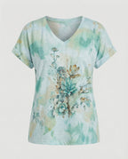 Blouses Tunic V-Neck Women Floral-https://detail.1688.com/offer/951765583141.html-Calm Wears-Gray-S-Calm Wears
