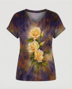 Blouses Tunic V-Neck Women Floral-https://detail.1688.com/offer/951765583141.html-Calm Wears-Gray-S-Calm Wears