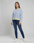 Boxy Sweatshirt Women Striped-https://detail.1688.com/offer/821392112827.0.html-Calm Wears-Blue-S-Calm Wears