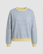 Boxy Sweatshirt Women Striped-https://detail.1688.com/offer/821392112827.0.html-Calm Wears-Blue-S-Calm Wears