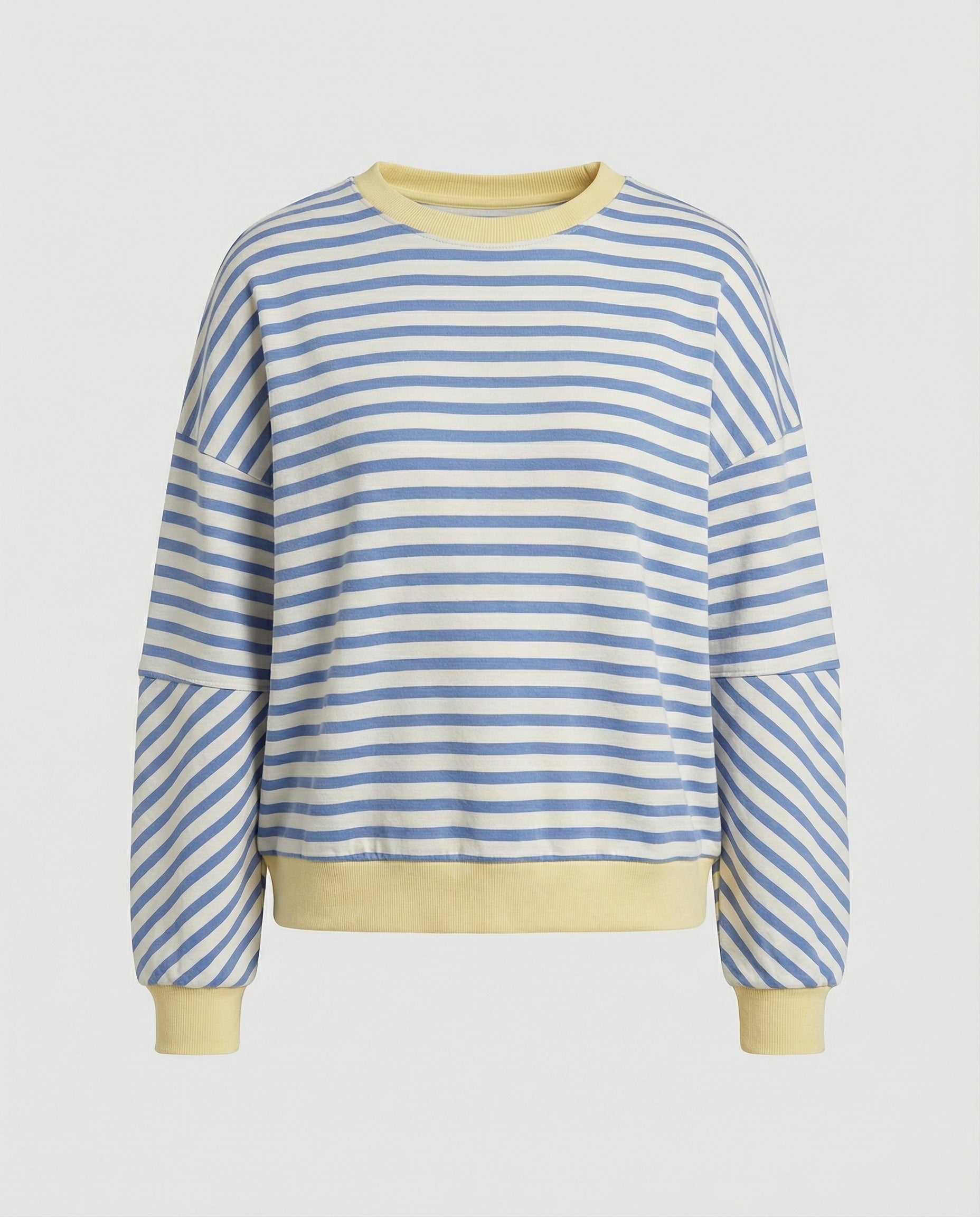Boxy Sweatshirt Women Striped-https://detail.1688.com/offer/821392112827.0.html-Calm Wears-Blue-S-Calm Wears