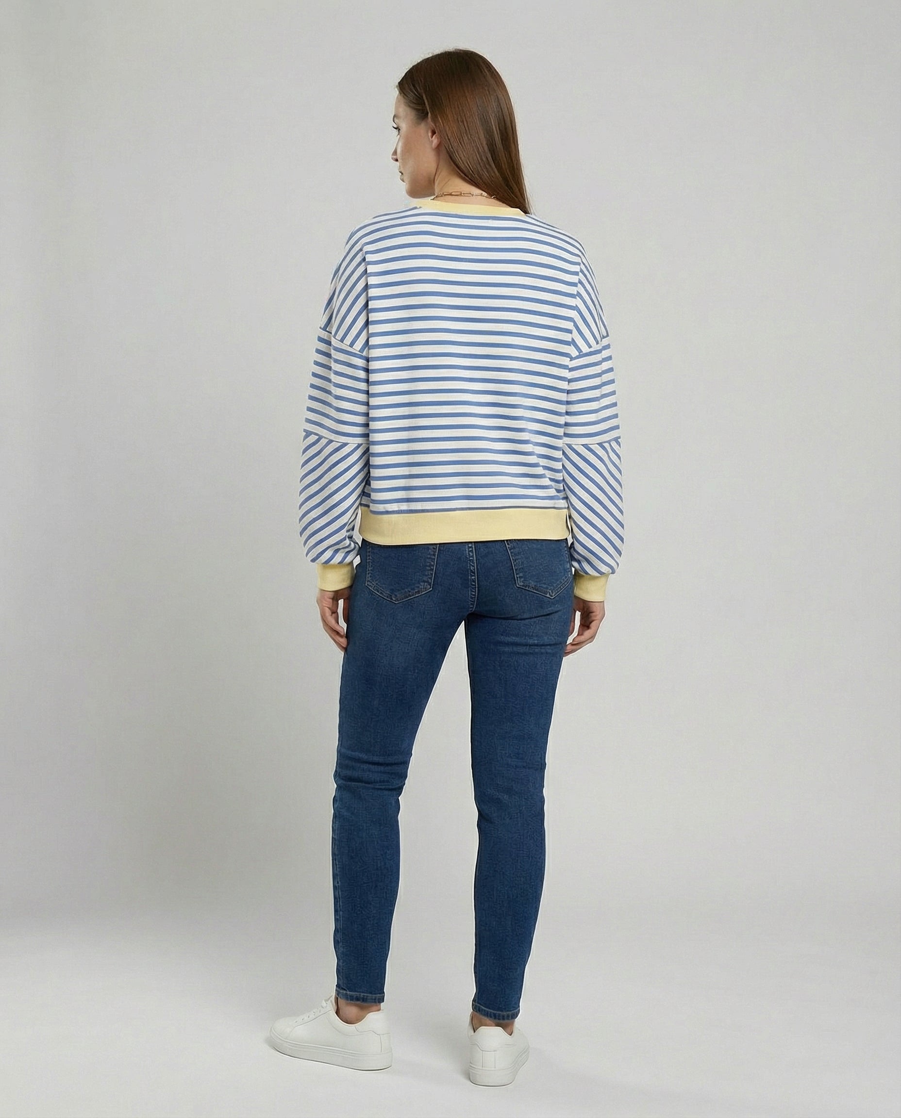 Boxy Sweatshirt Women Striped-https://detail.1688.com/offer/821392112827.0.html-Calm Wears-Blue-S-Calm Wears