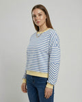 Boxy Sweatshirt Women Striped-https://detail.1688.com/offer/821392112827.0.html-Calm Wears-Blue-S-Calm Wears