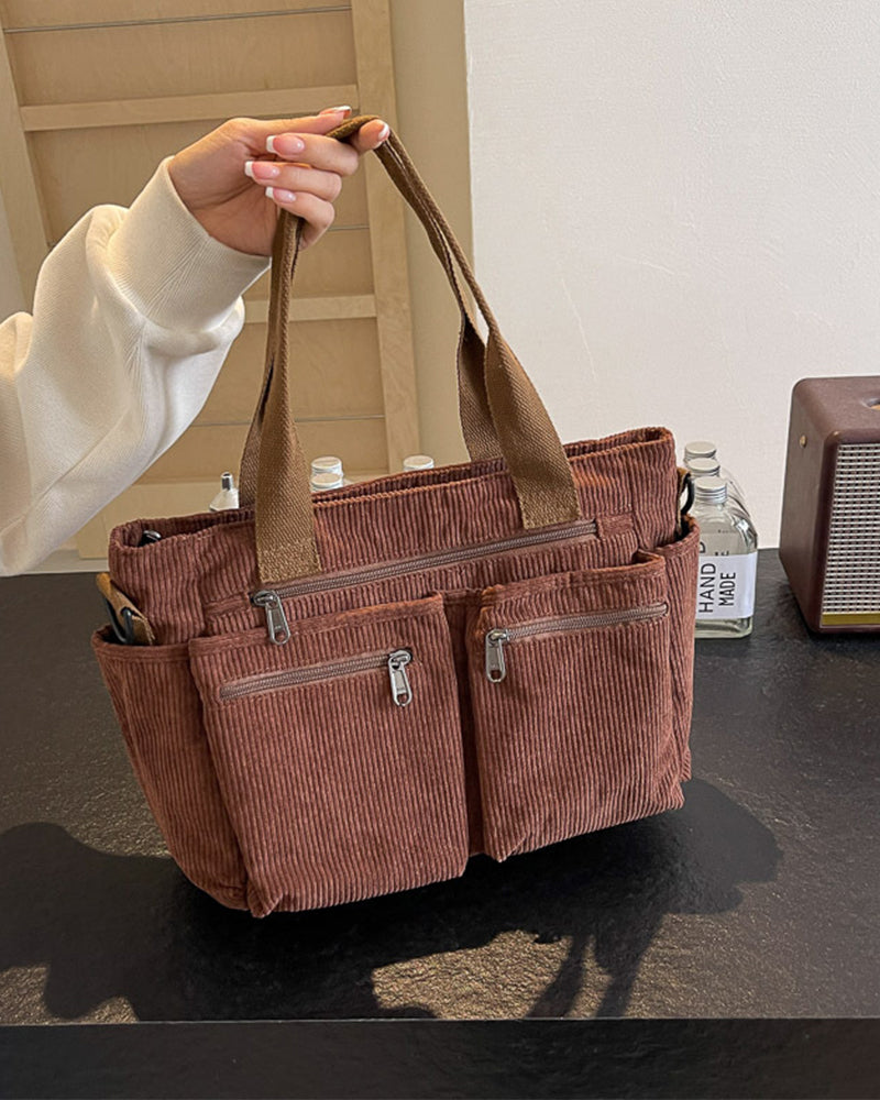 Solid color shopping bag made of railroad fleece