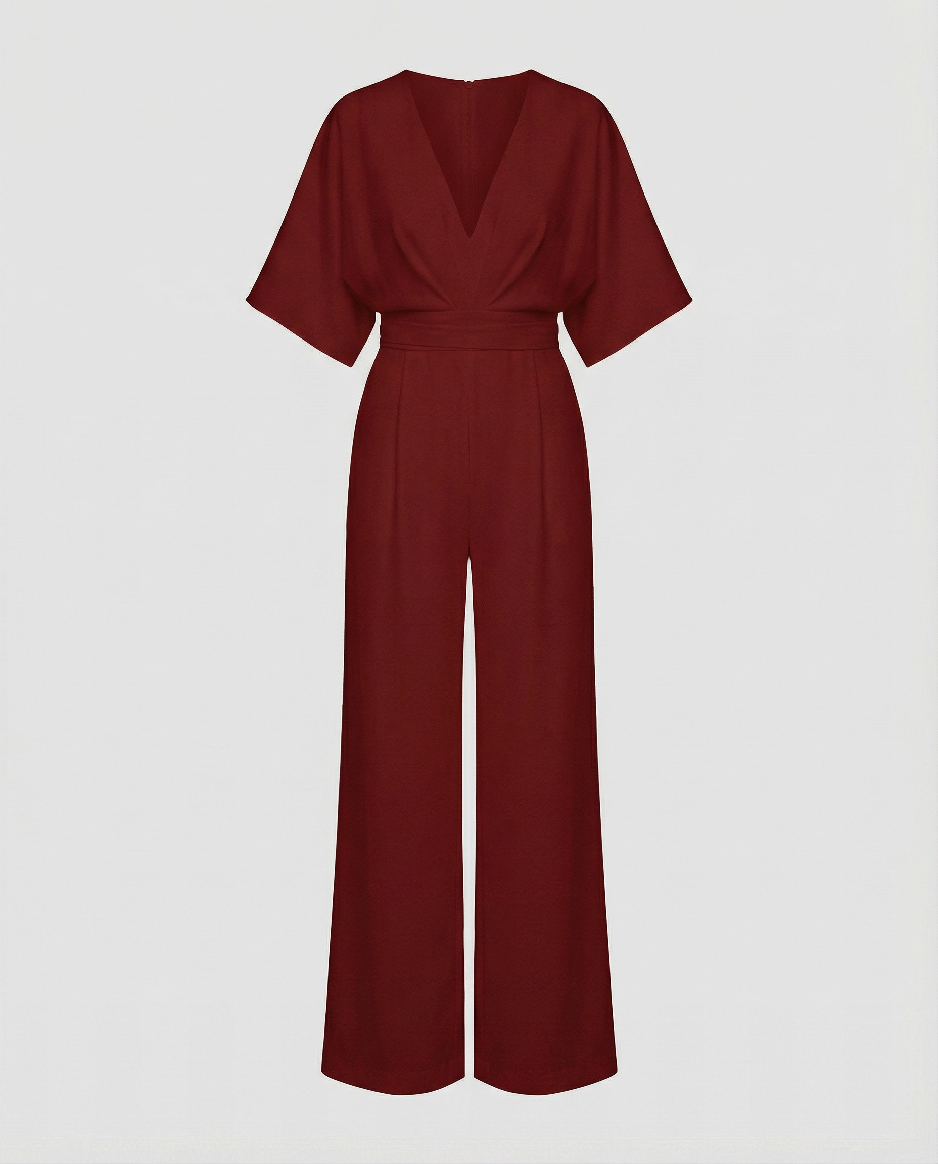 Casual Wide Leg Jumpsuit Women-oase-mode20241217-Calm Wears-Dark Red-S-Calm Wears