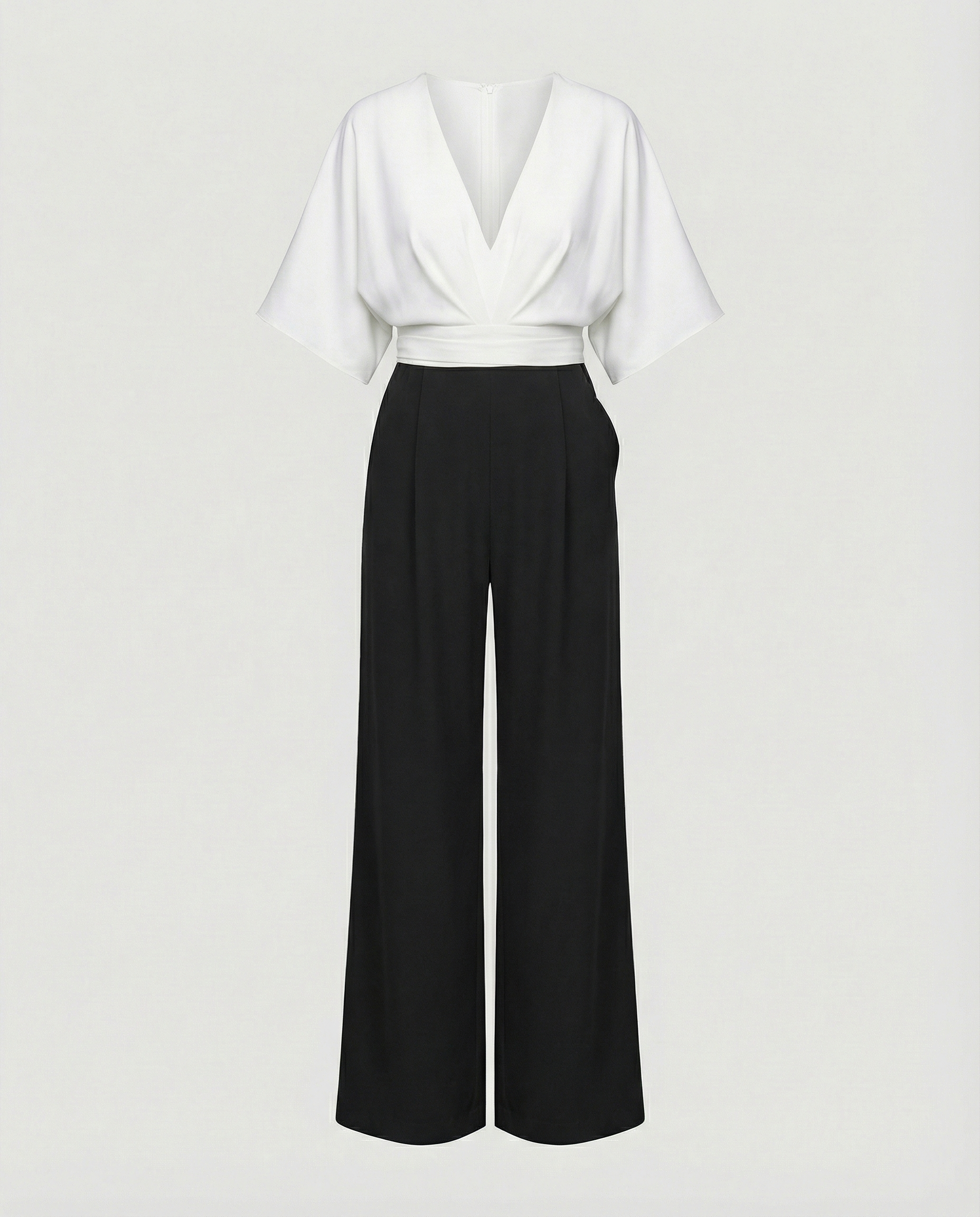 Casual Wide Leg Jumpsuit Women-oase-mode20241217-Calm Wears-White Black-S-Calm Wears