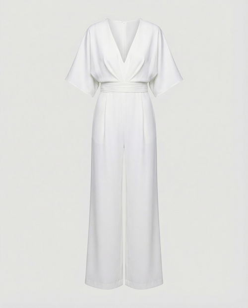 Casual Wide Leg Jumpsuit Women-oase-mode20241217-Calm Wears-White-S-Calm Wears