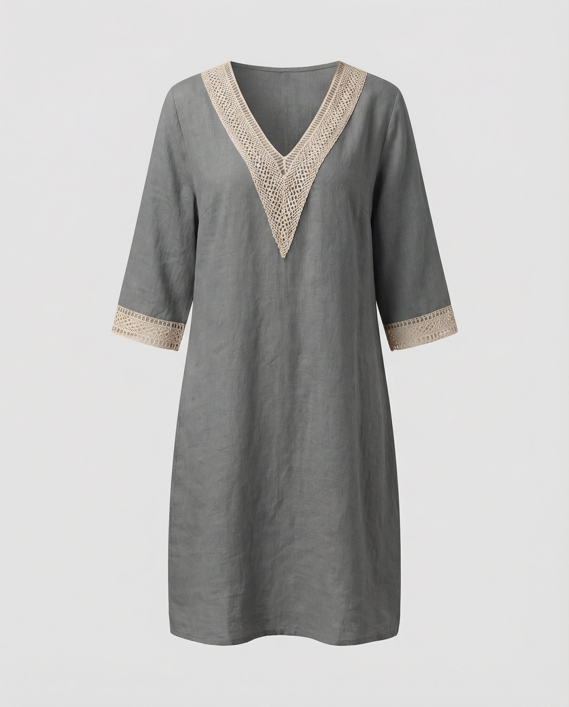 Casual women's cotton dress-lavorea20240923-Calm Wears-Gray-S-Calm Wears