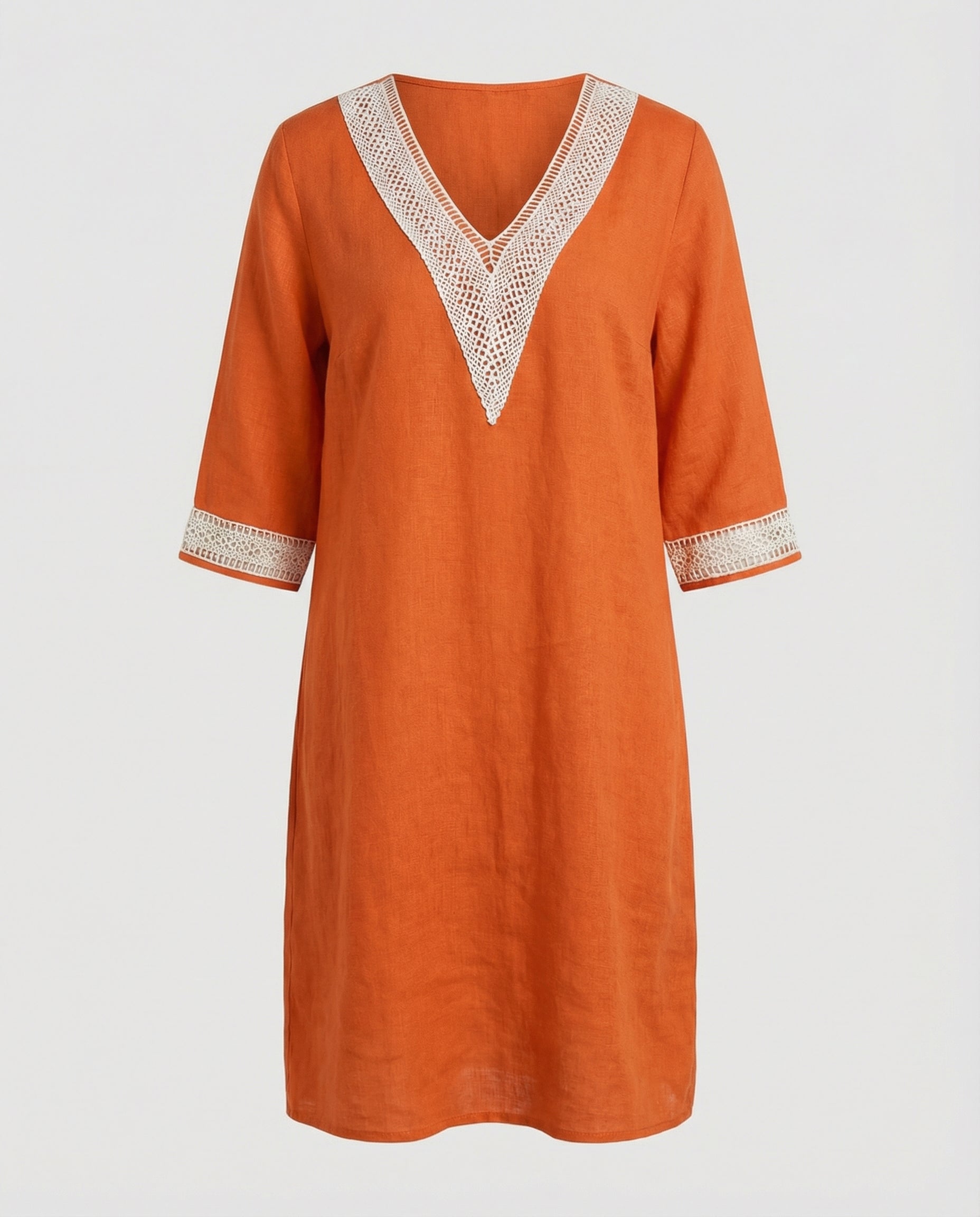 Casual women's cotton dress-lavorea20240923-Calm Wears-Orange-S-Calm Wears