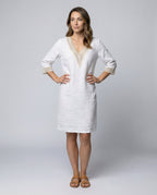 Casual women's cotton dress-lavorea20240923-Calm Wears-White-S-Calm Wears