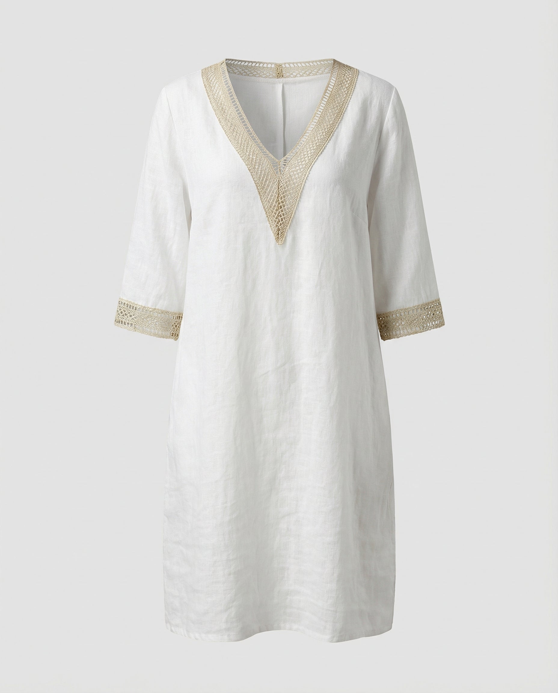 Casual women's cotton dress-lavorea20240923-Calm Wears-White-S-Calm Wears