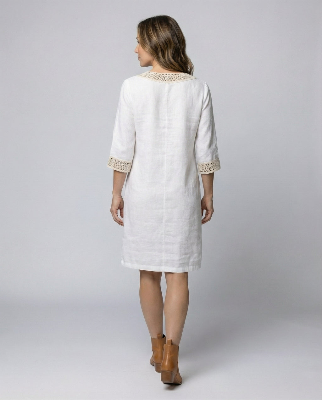 Casual women's cotton dress-lavorea20240923-Calm Wears-White-S-Calm Wears