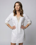 Casual women's cotton dress-lavorea20240923-Calm Wears-White-S-Calm Wears
