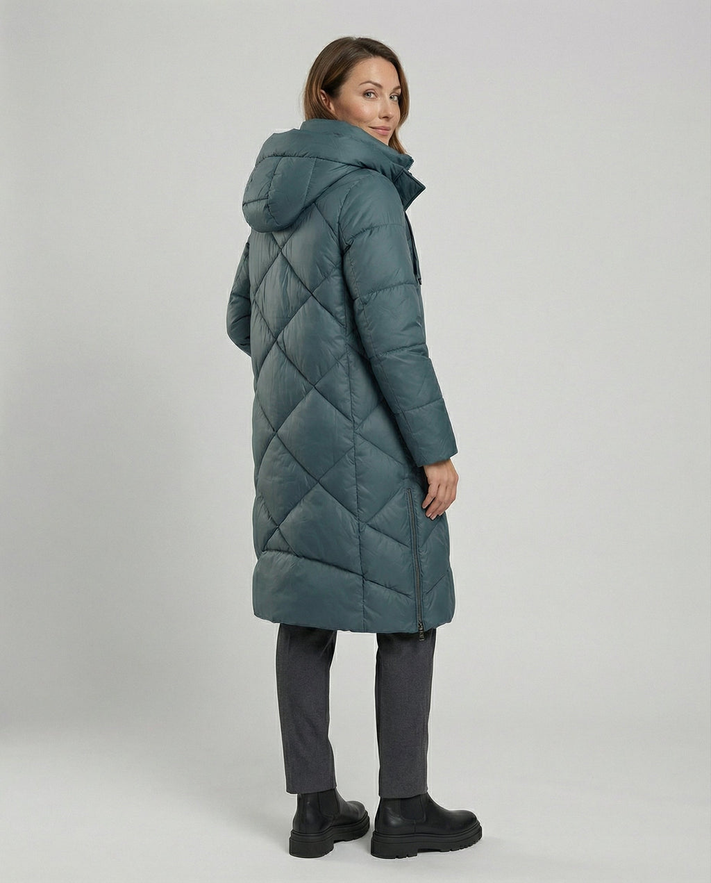 Casual women's hooded coat-velvets-fashion20251113-Calm Wears-Green-M-Calm Wears