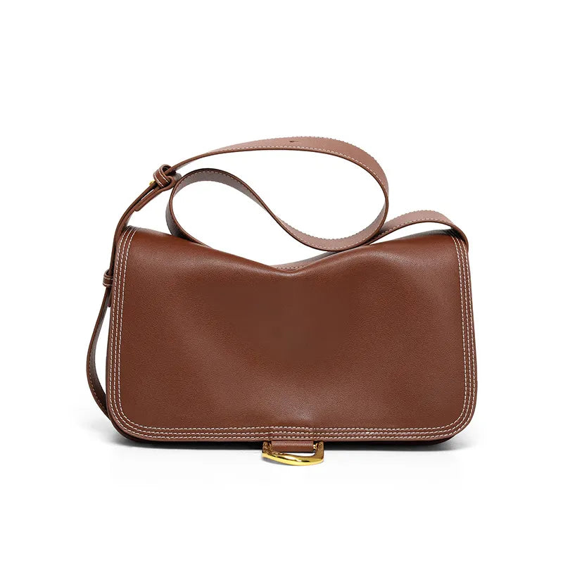 Bag for - Elegant Shoulder Bag with Gold Accent and Plenty of Storage-Calm Wears-Beige-Calm Wears