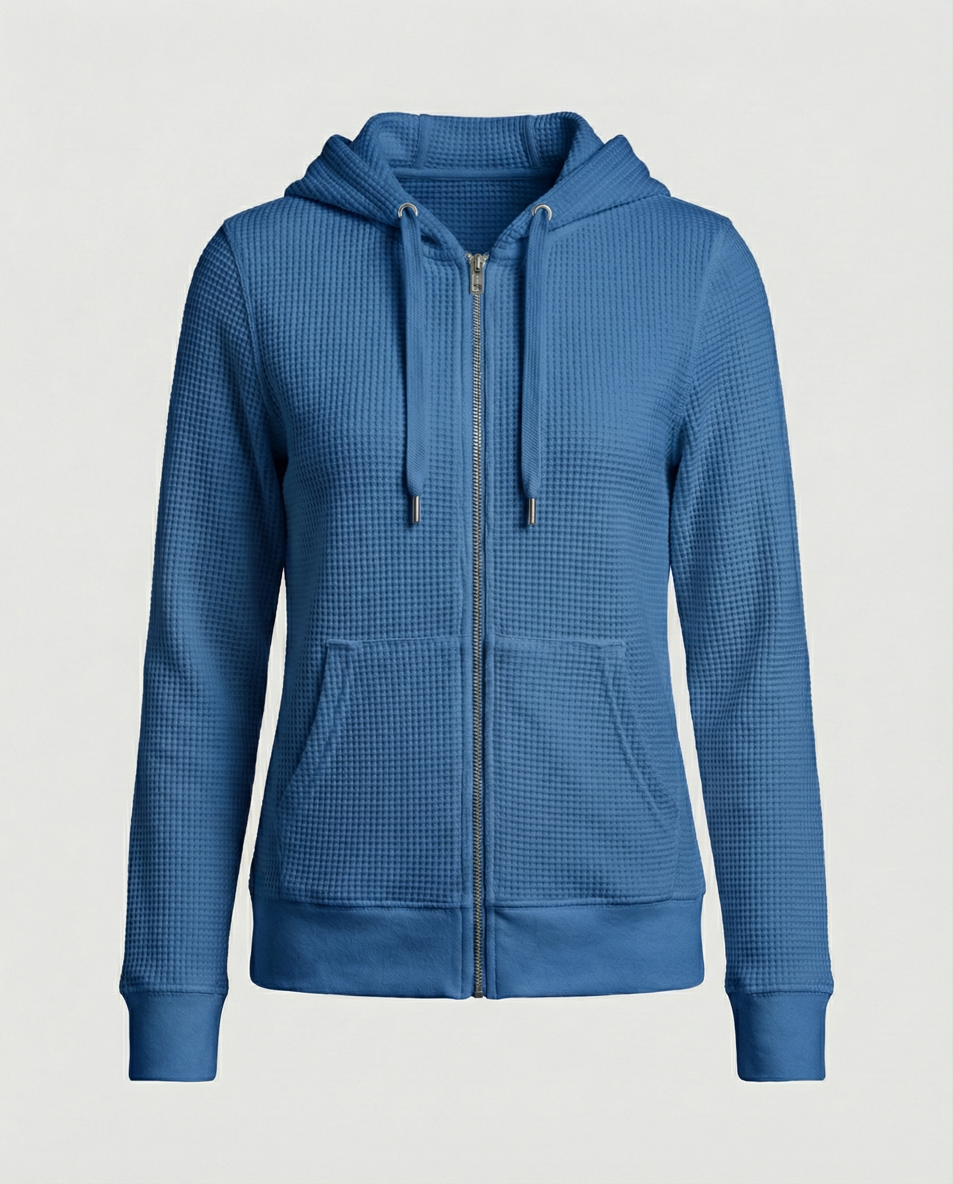 Checked women's leisure jacket-jacket-Calm Wears-Blue-S-Calm Wears