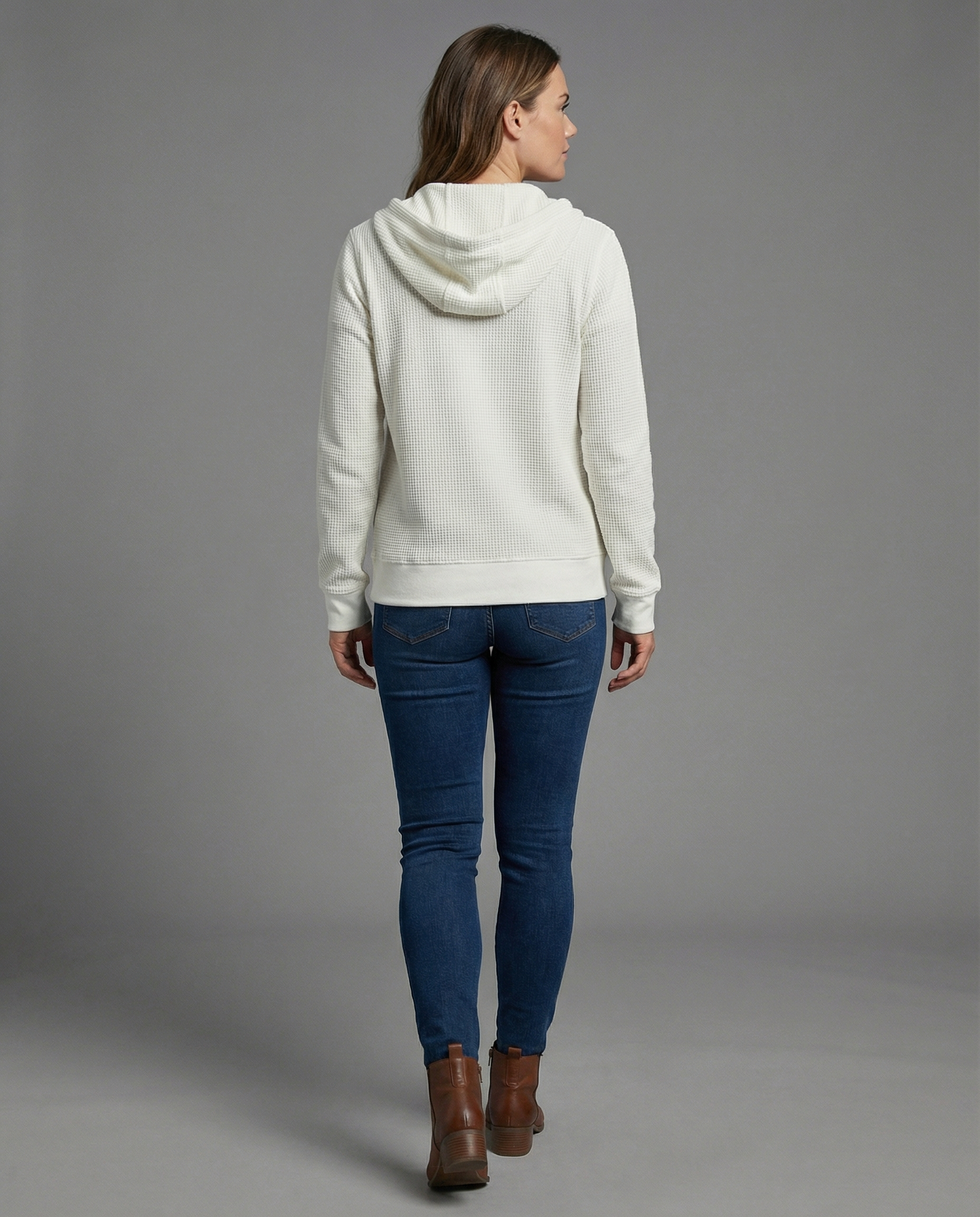 Checked women's leisure jacket-jacket-Calm Wears-White-S-Calm Wears