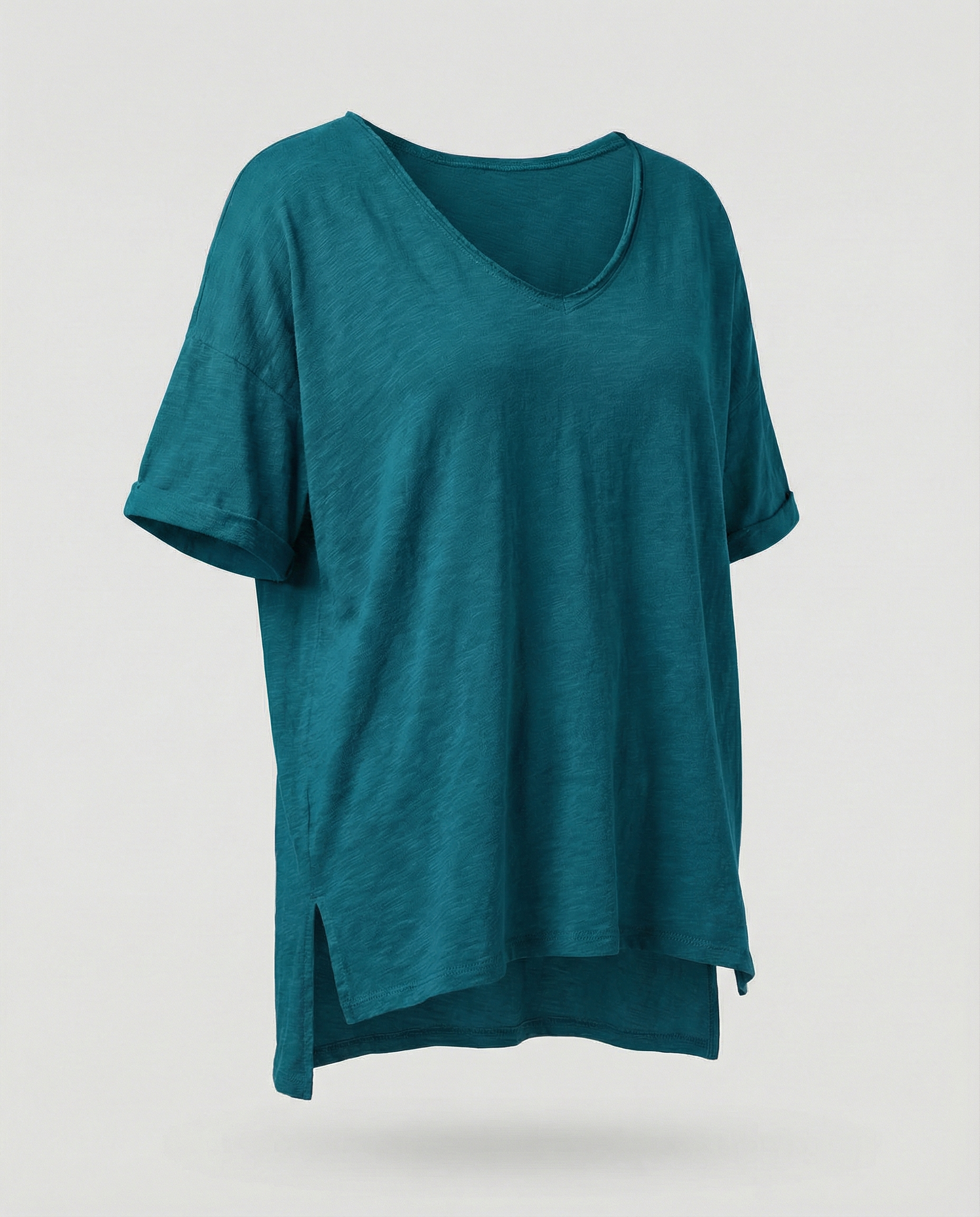 Classic Women Round Neck Shirt-jacobnora-aus20250215-Calm Wears-Blue Green-S-Calm Wears