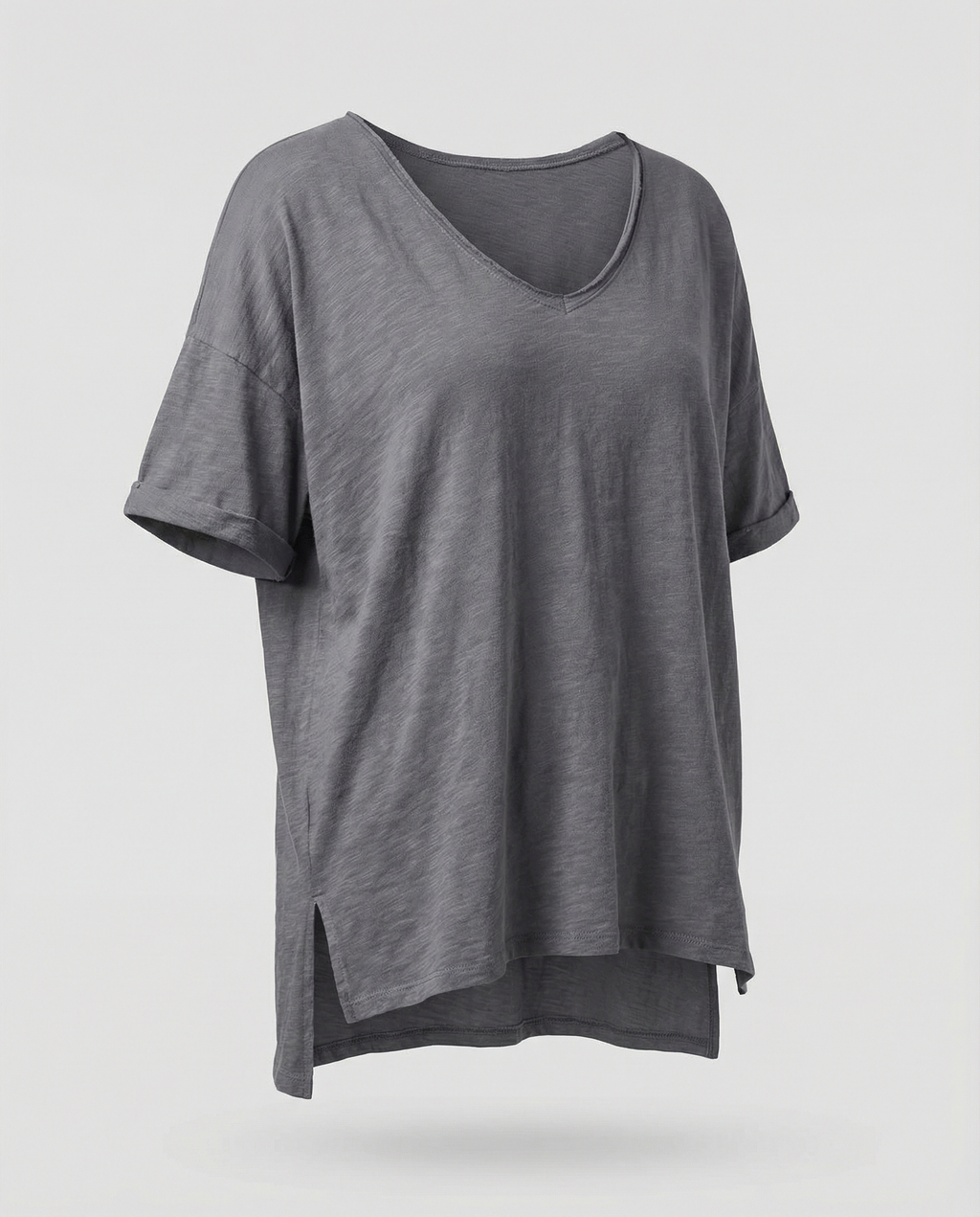 Classic Women Round Neck Shirt-jacobnora-aus20250215-Calm Wears-Dark gray-S-Calm Wears