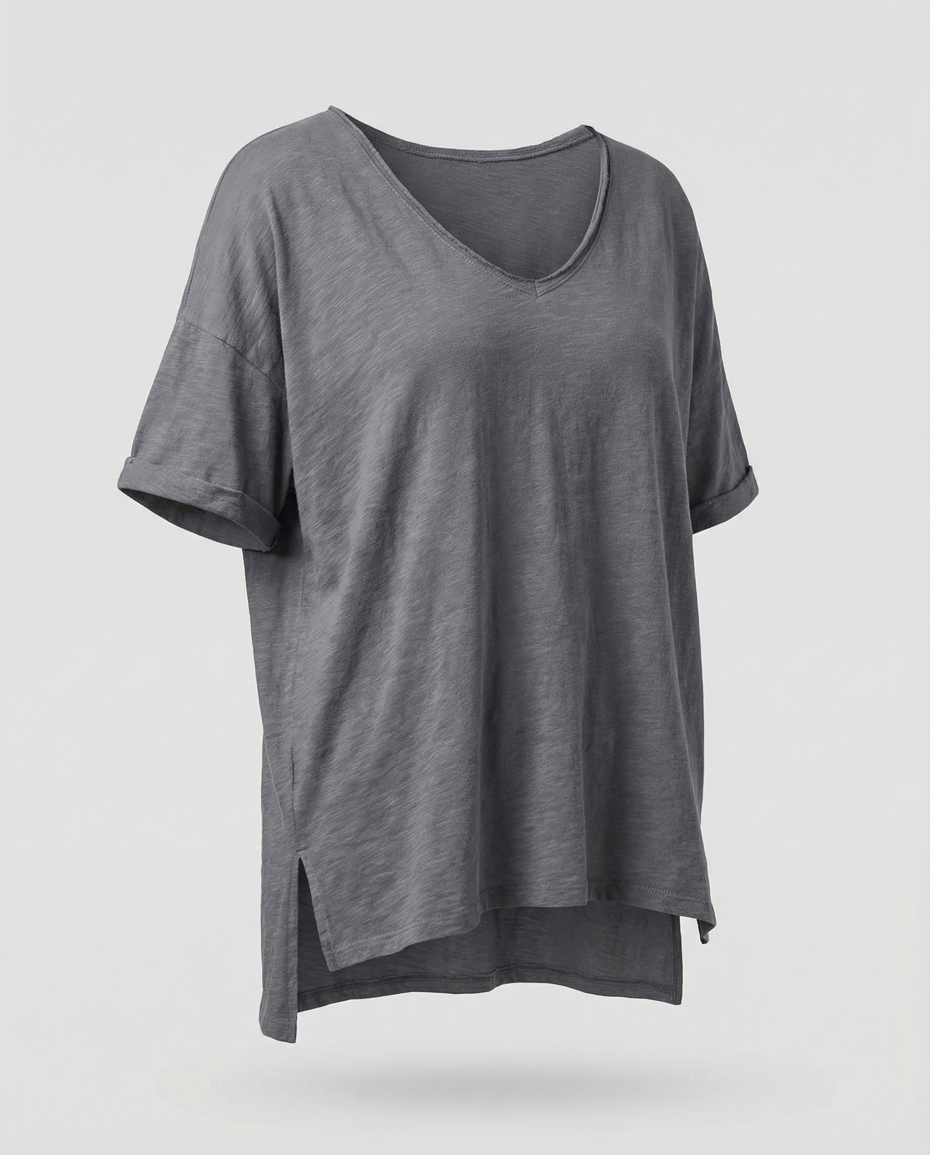Classic Women Round Neck Shirt-jacobnora-aus20250215-Calm Wears-Dark gray-S-Calm Wears