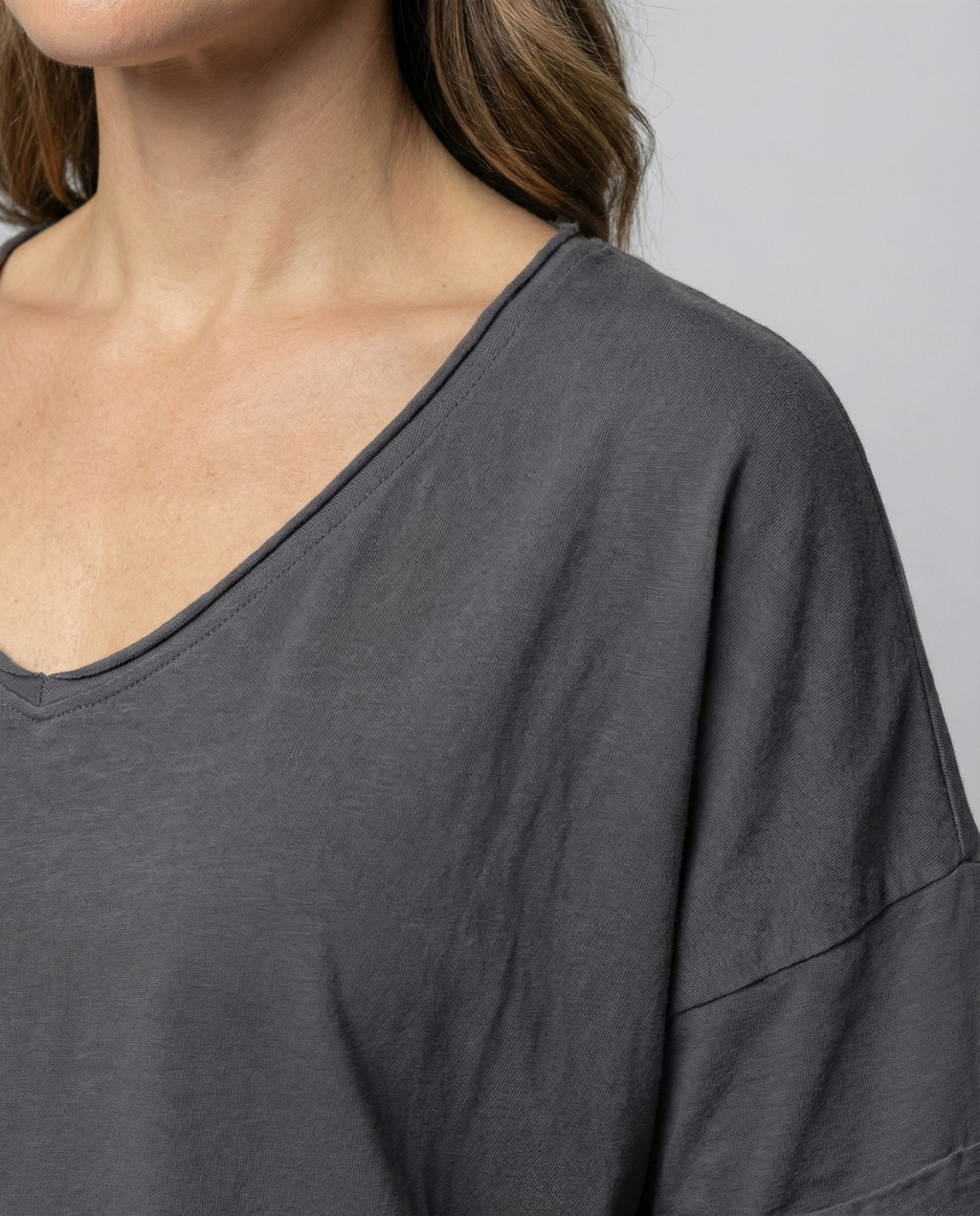 Classic Women Round Neck Shirt-jacobnora-aus20250215-Calm Wears-Dark gray-S-Calm Wears