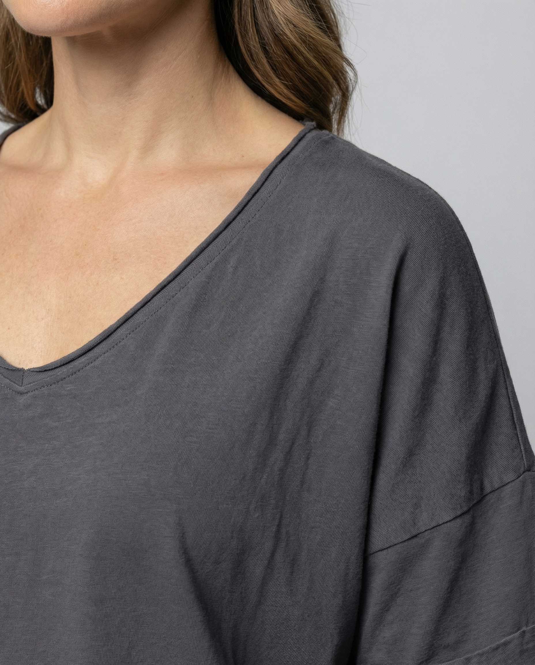 Classic Women Round Neck Shirt-jacobnora-aus20250215-Calm Wears-Dark gray-S-Calm Wears