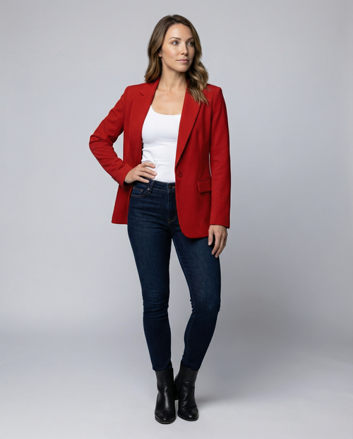 Classic Women's Blazer Elegant-lasmir20251119-Calm Wears-Red-XS-Calm Wears