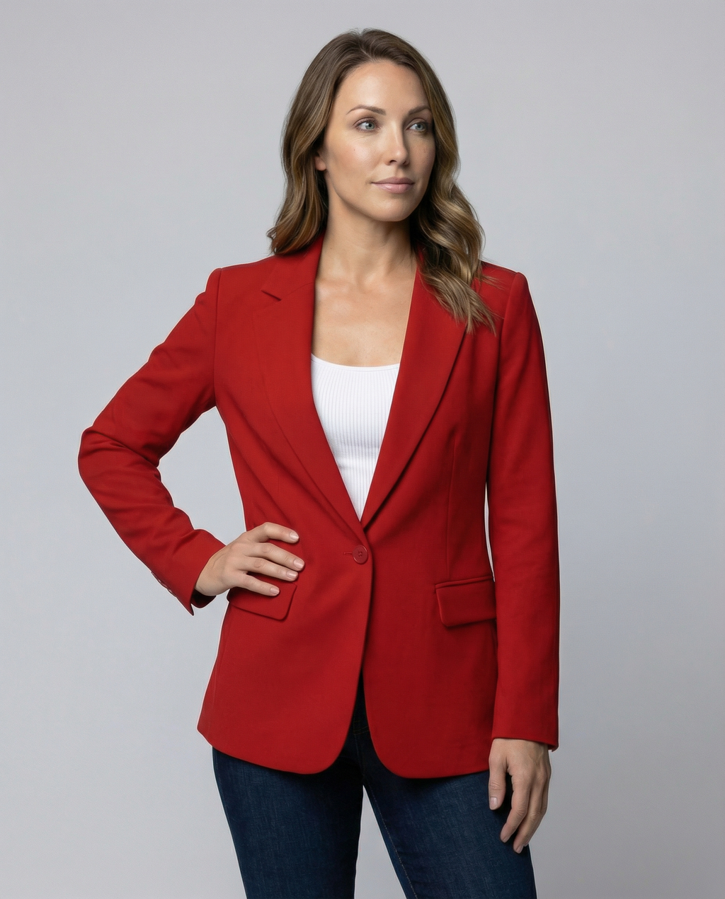 Classic Women's Blazer Elegant-lasmir20251119-Calm Wears-Red-XS-Calm Wears