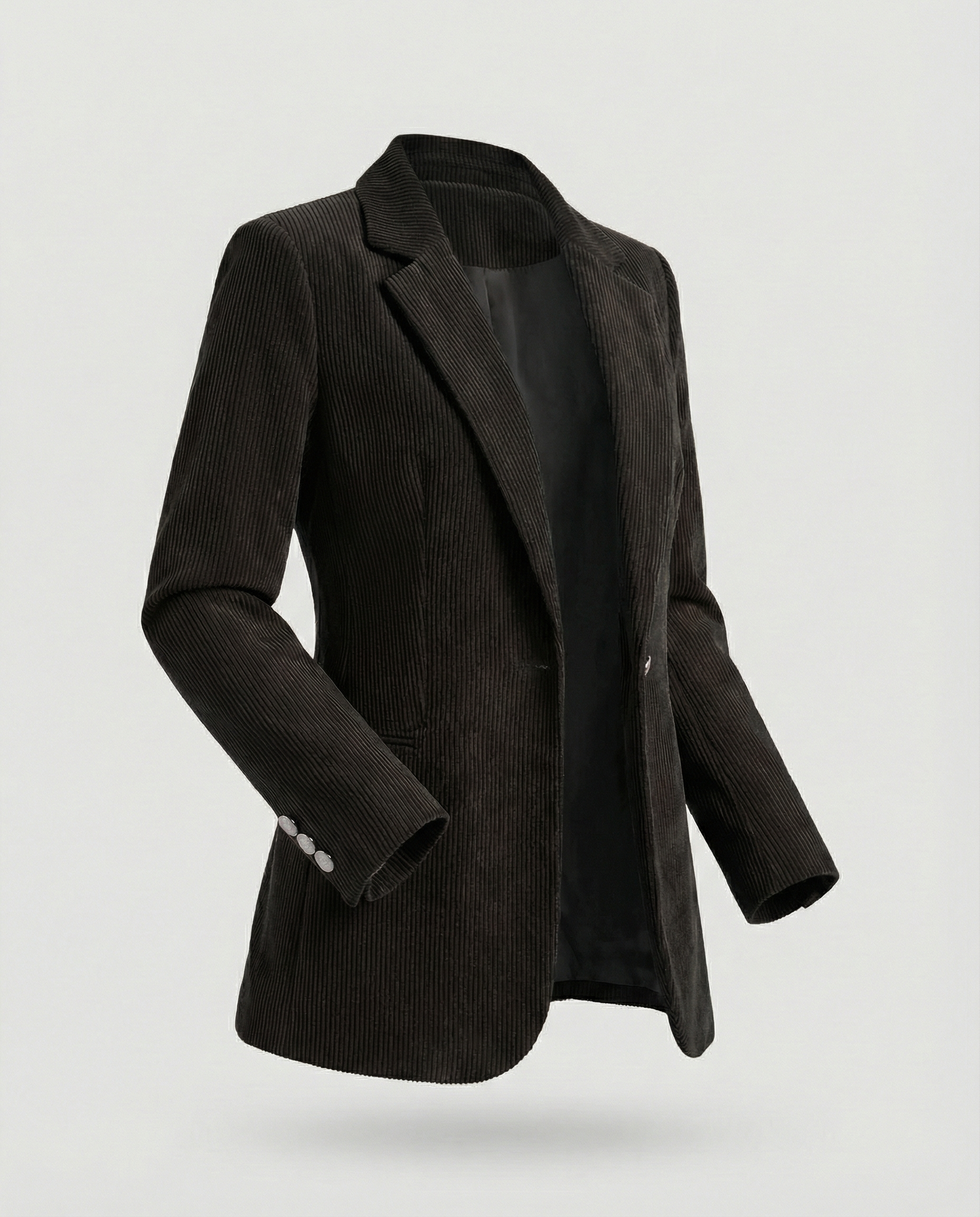 Cord Blazer Women Elegant-https://detail.1688.com/offer/971489957038.html-Calm Wears-Black-S-Calm Wears