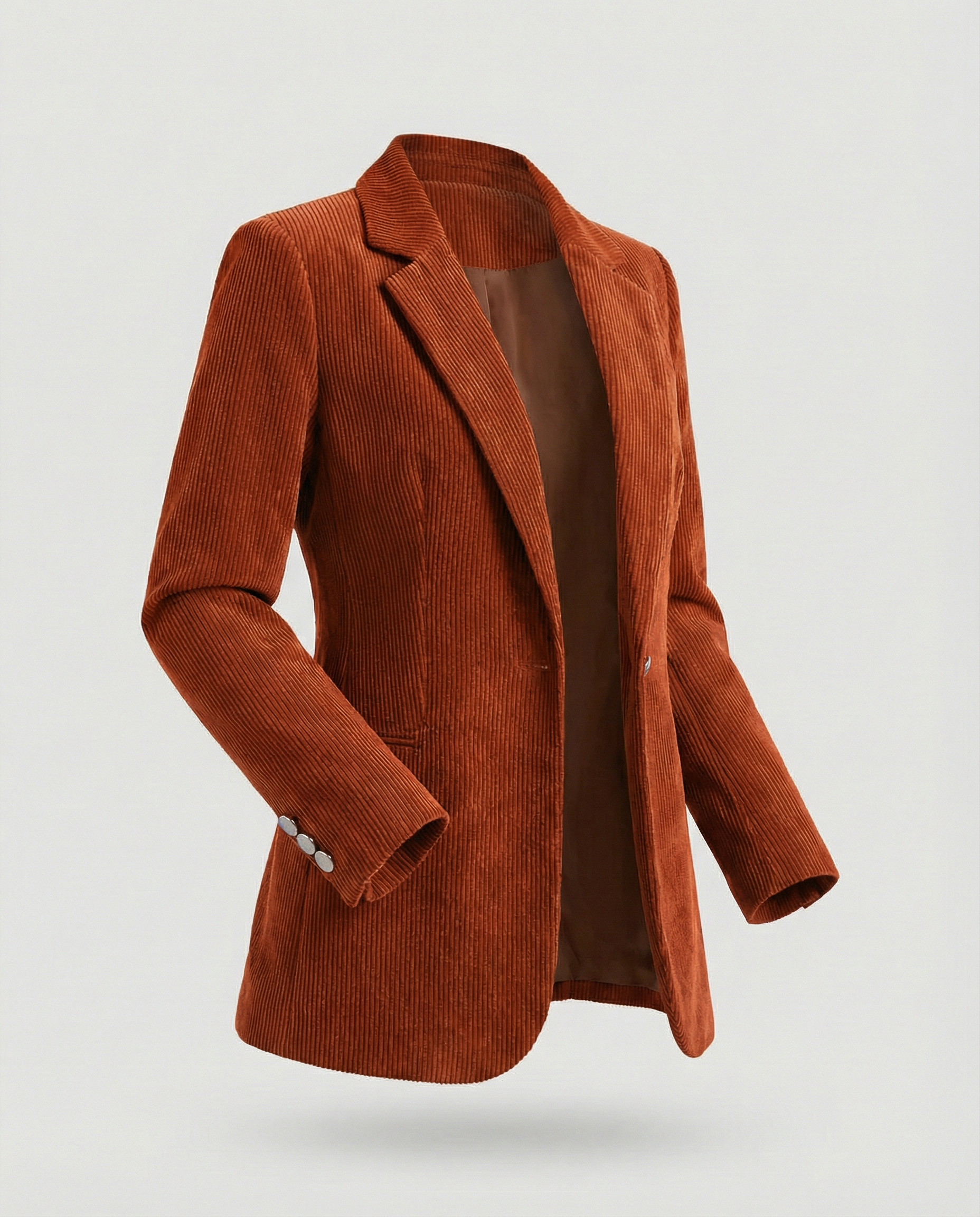 Cord Blazer Women Elegant-https://detail.1688.com/offer/971489957038.html-Calm Wears-Caramel-S-Calm Wears