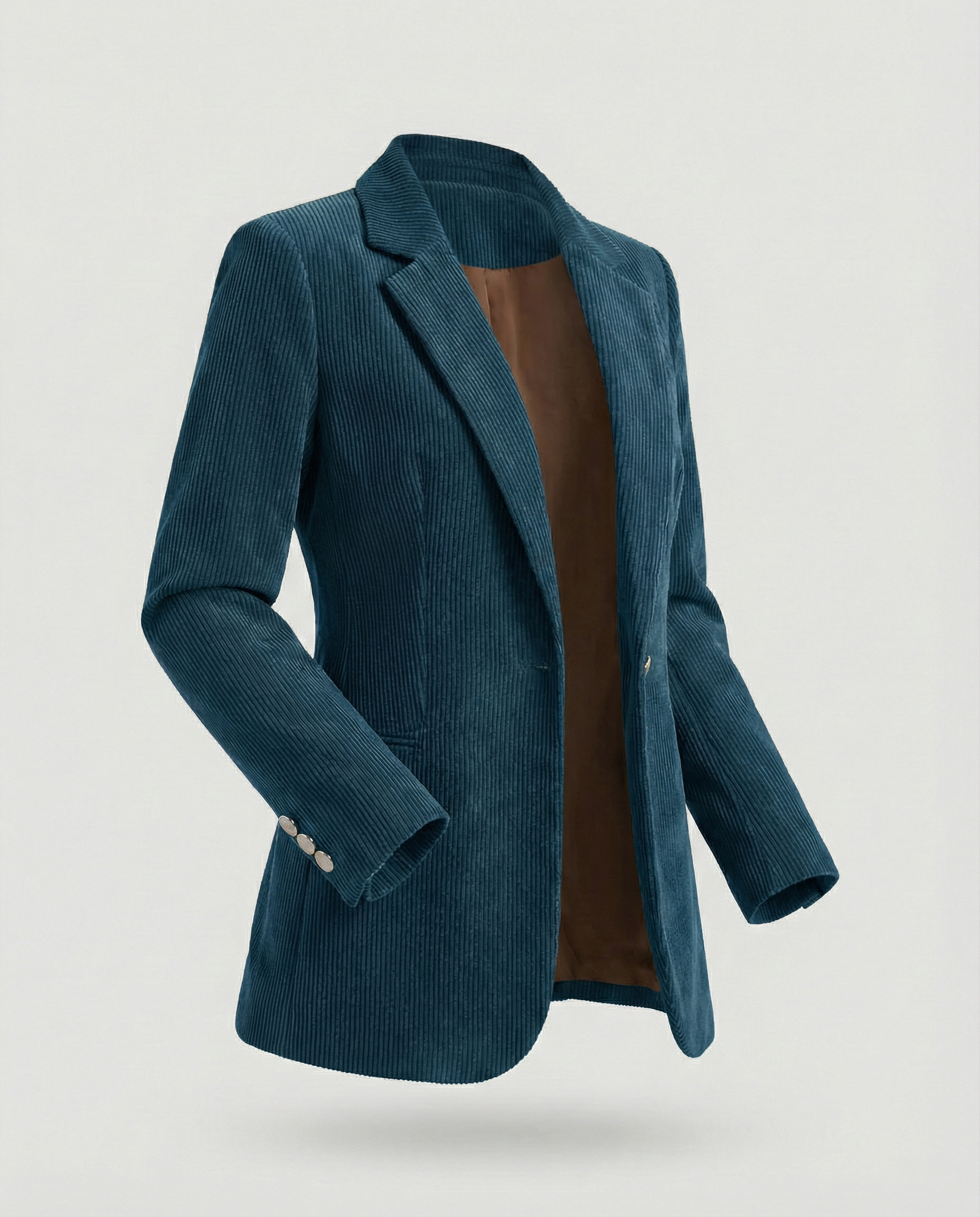 Cord Blazer Women Elegant-https://detail.1688.com/offer/971489957038.html-Calm Wears-Dark green-S-Calm Wears