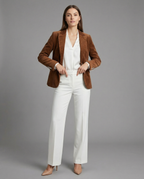 Cord Blazer Women Elegant-https://detail.1688.com/offer/971489957038.html-Calm Wears-Light brown-S-Calm Wears