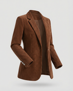 Cord Blazer Women Elegant-https://detail.1688.com/offer/971489957038.html-Calm Wears-Light brown-S-Calm Wears