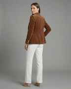 Cord Blazer Women Elegant-https://detail.1688.com/offer/971489957038.html-Calm Wears-Light brown-S-Calm Wears