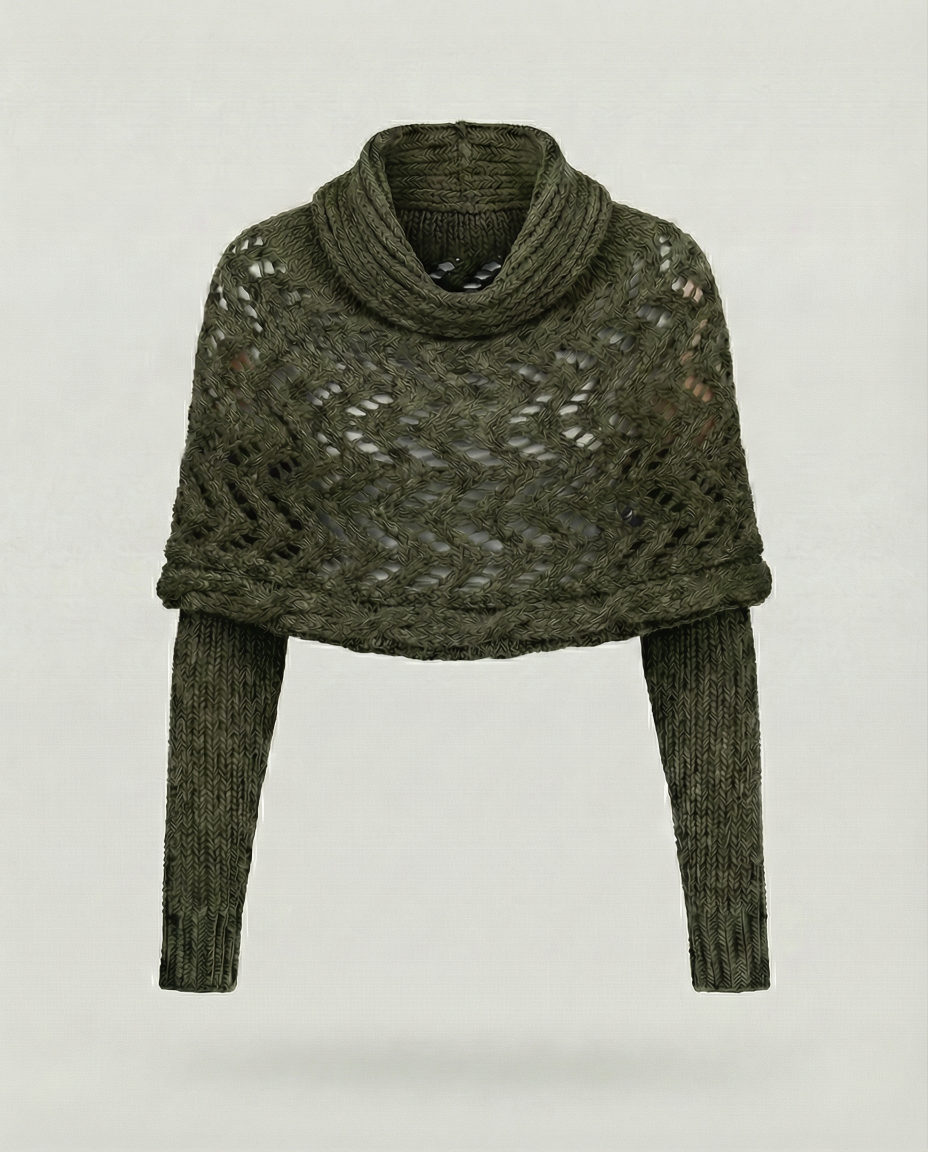 Cozy knitted scarf women-maye mode20241209-Calm Wears-Dark green-Calm Wears
