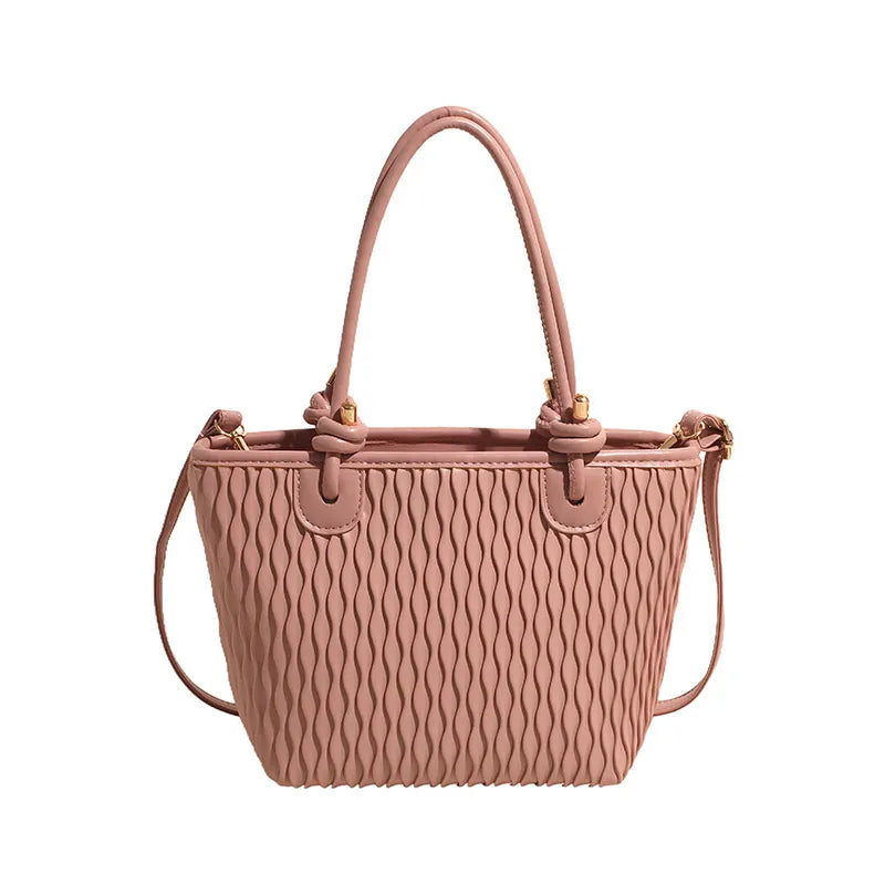 Shoulder bag for - Simple bag with textured design and adjustable strap-Calm Wears-Rosa-Calm Wears