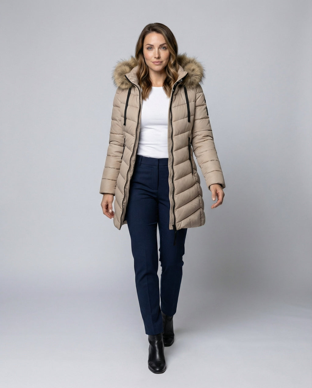 Down jacket women fur collar-vikliv20251124-Calm Wears-Champagne-M-Calm Wears