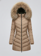 Down jacket women fur collar-vikliv20251124-Calm Wears-Champagne-M-Calm Wears